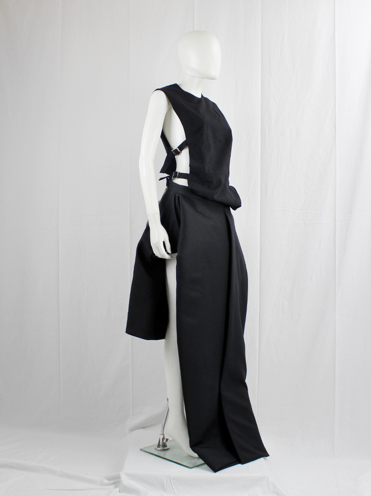 【関税込み】Rick Owens ブラック Walrus マキシドレス Rick Owens WALRUS black double boner skirt with maxi front