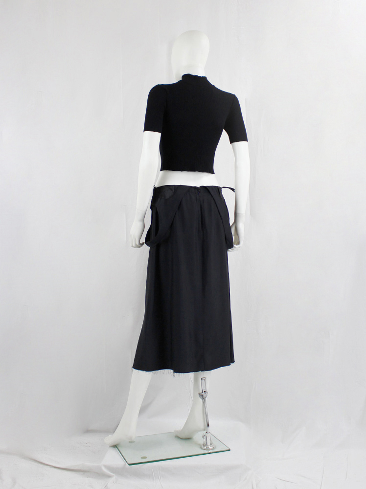 Maison Martin Margiela black dress worn folded down as a