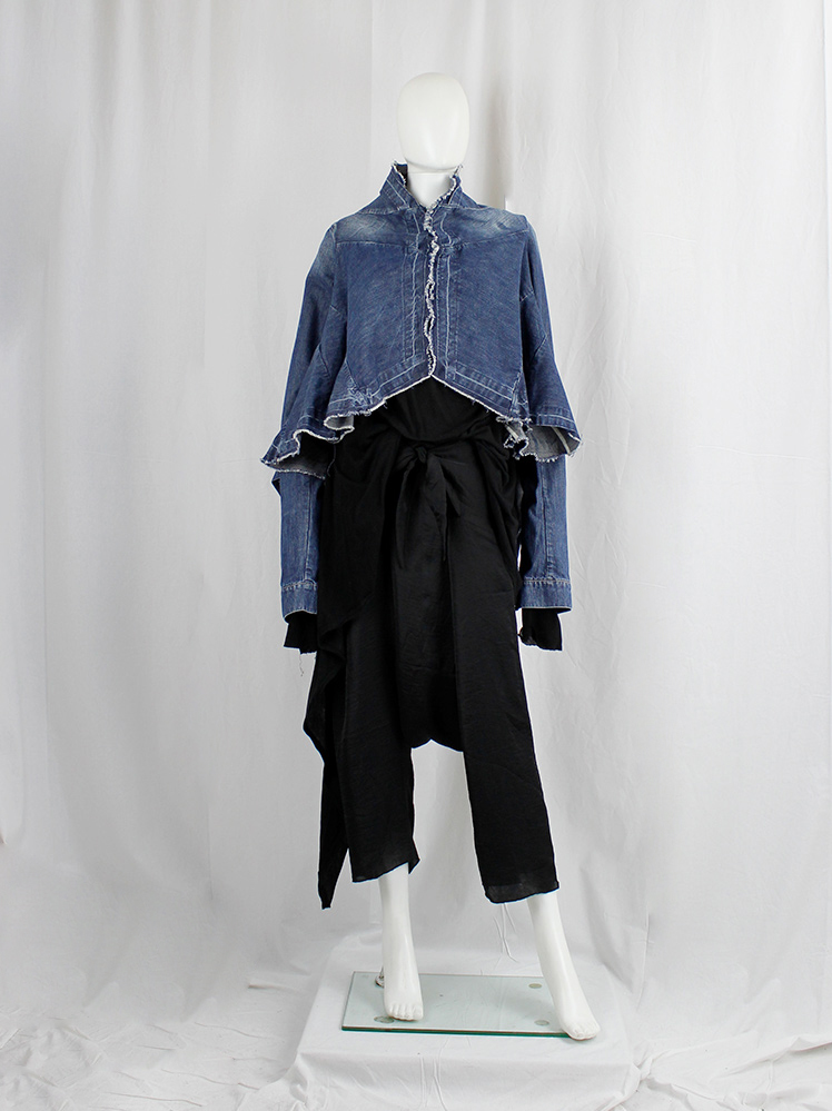 Rick Owens DRKSHDW denim jacket with flared design and panelled