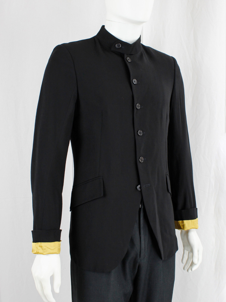 Ann Demeulemeester black bellboy jacket with 6 front button