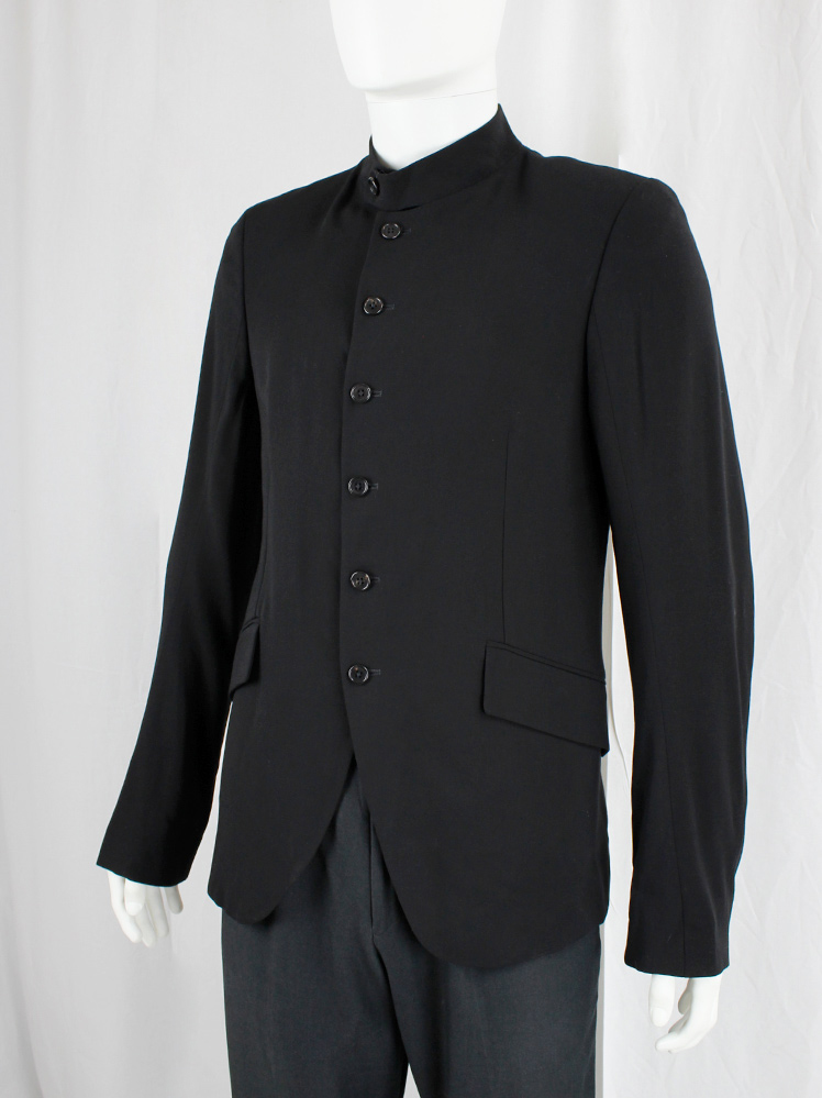 Ann Demeulemeester black bellboy jacket with 6 front button