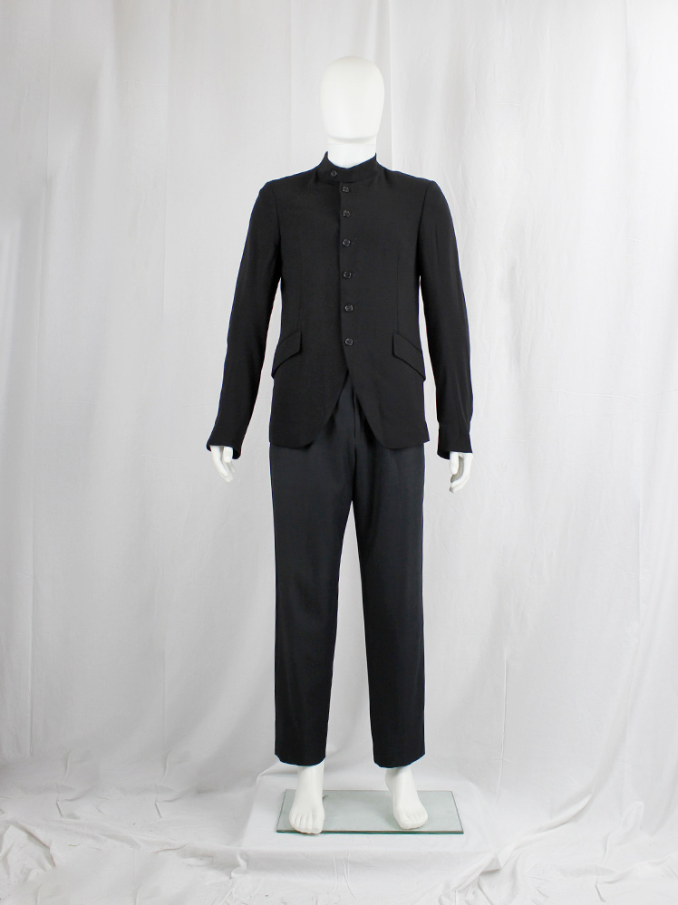 Ann Demeulemeester black bellboy jacket with 6 front button