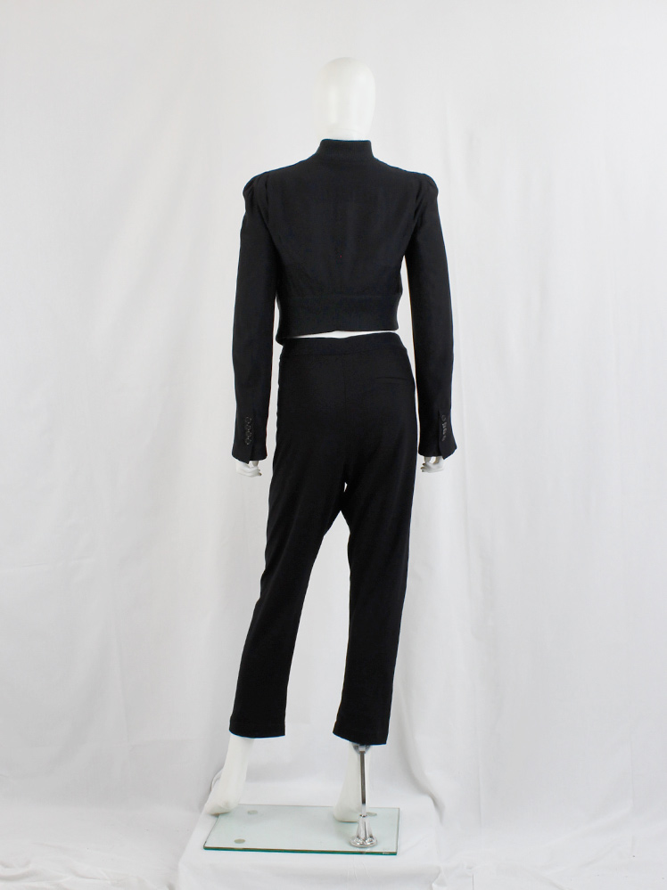 ANN DEMEULEMEESTER 2019頃 ボンバージャケット XS Ann Demeulemeester black asymmetric cropped bomber jacket