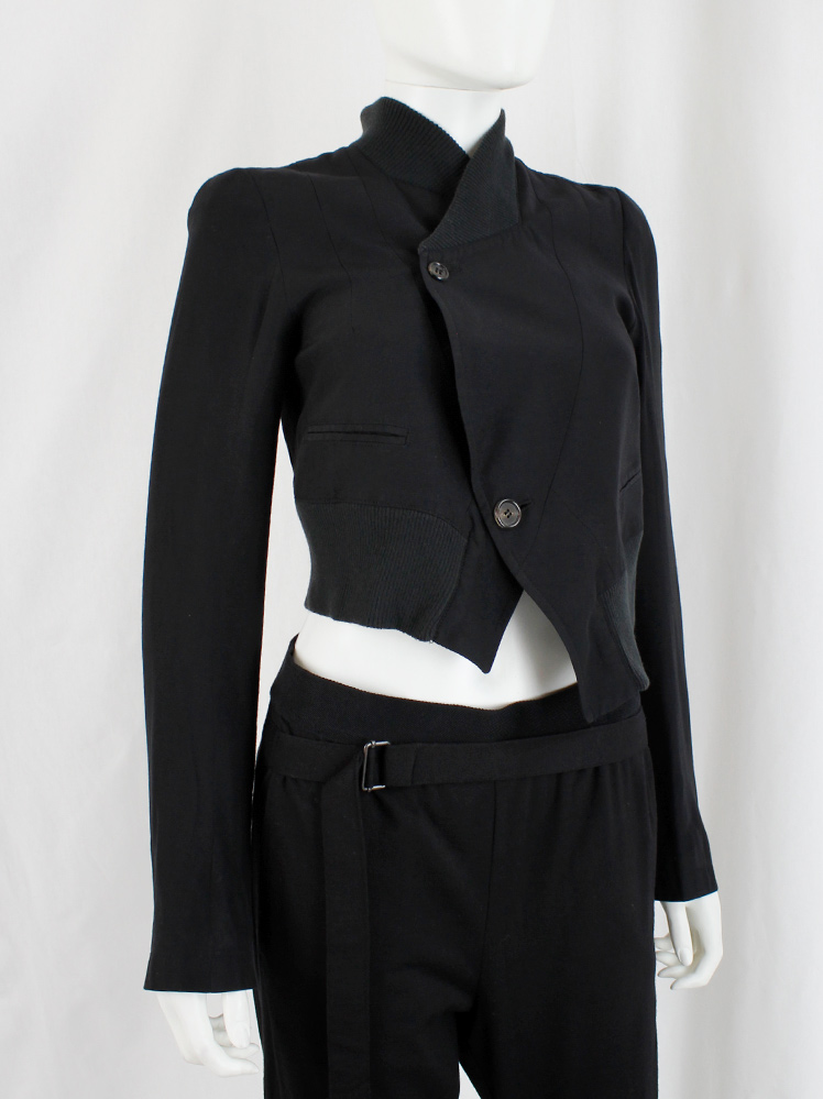 Ann Demeulemeester black asymmetric cropped bomber jacket Ann Demeulemeester black asymmetric cropped bomber jacket