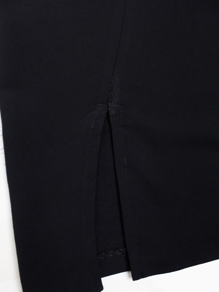 vintage Ann Demeulemeester black midi-pencil skirt with diagonal backseam (12)