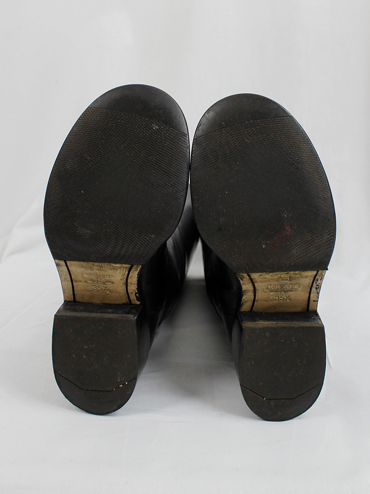 vintage Af Vandevorst dark grey tall classic studded riding boots with low heel (13)