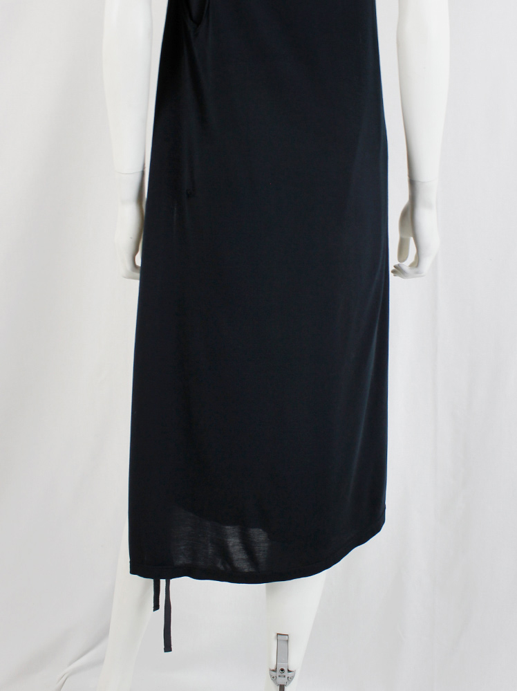 vintage Ann Demeulemeester Blanche black triple wrapped dress with beaded ties spring 1998 and 2000 (16)