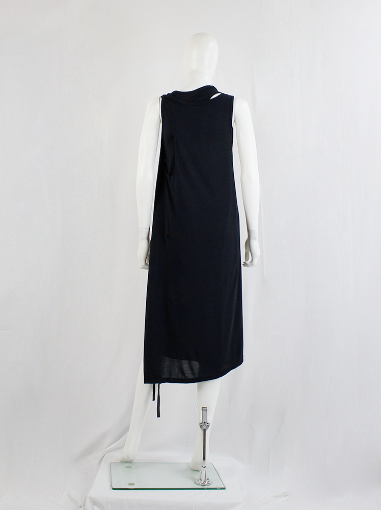 vintage Ann Demeulemeester Blanche black triple wrapped dress with beaded ties spring 1998 and 2000 (17)