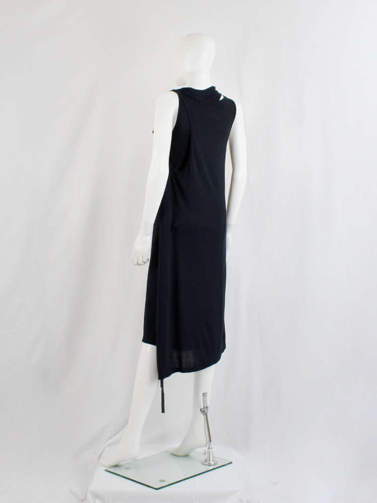 vintage Ann Demeulemeester Blanche black triple wrapped dress with beaded ties spring 1998 and 2000 (18)