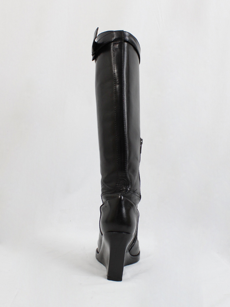 ANN DEMEULEMEESTER 2010年頃 黒 コート XS Ann Demeulemeester black coat with standing neckline and