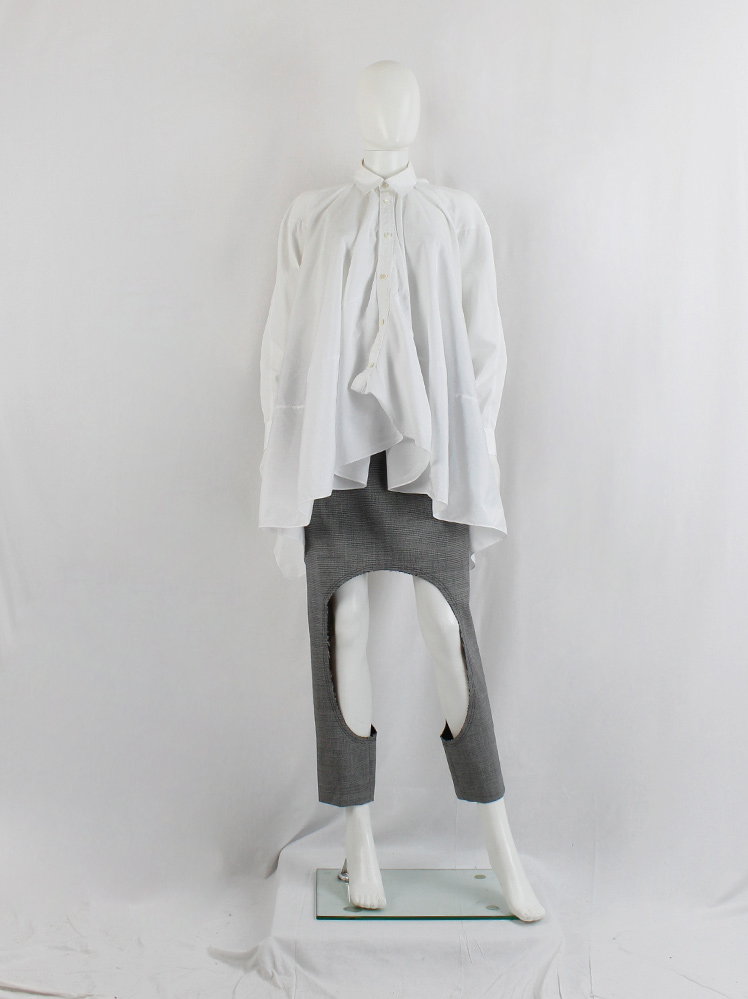 Junya Watanabe white flared shirt with curved front