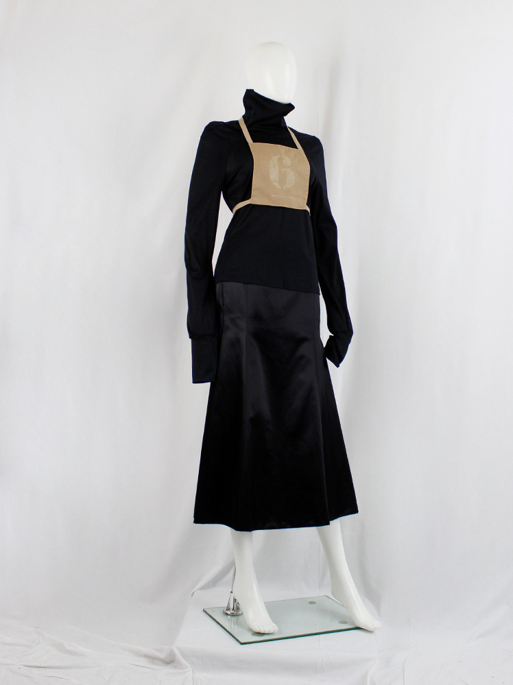 Maison Martin Margiela アーカイブ ナイロン エプロン Maison Martin Margiela black leather apron with four pockets