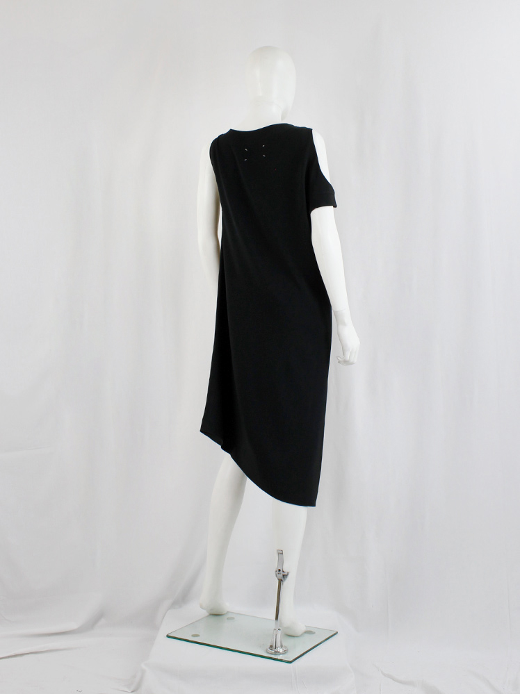 vintage Maison Martin Margiela black mid-length sideways-worn dress spring 2005 (11)
