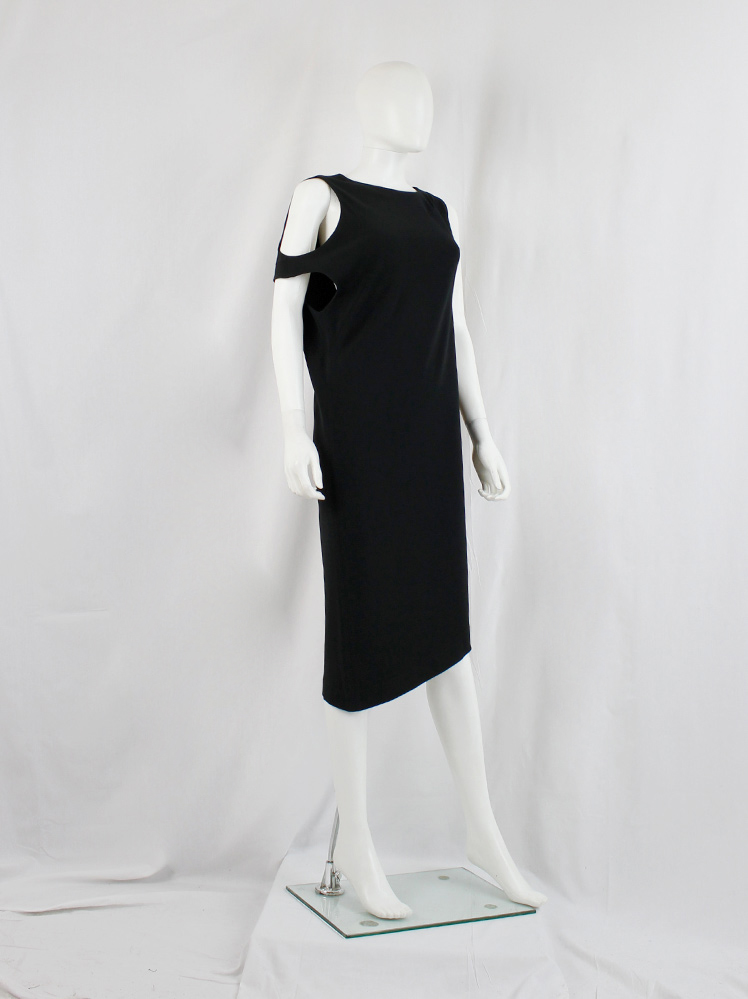 ワンピース MAISON MARGIELA TULIP MIDI DRESS Maison Martin Margiela black midi-length sideways worn dress