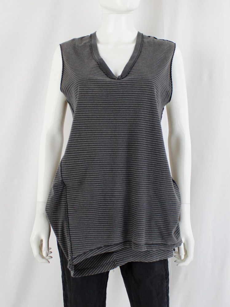 Maison Martin Margiela blue inside out top draped on the front of