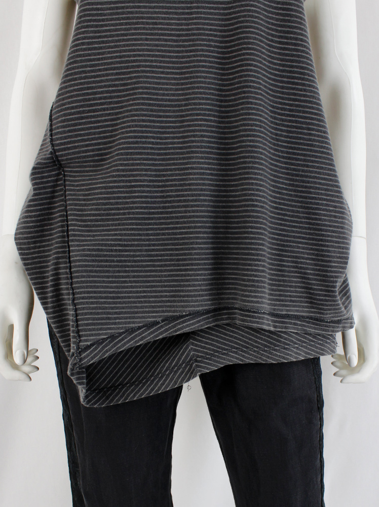 Maison Martin Margiela blue inside out top draped on the front of