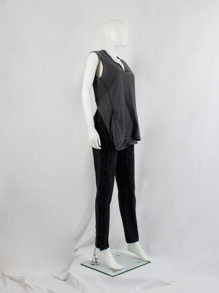 Maison Martin Margiela ×  スリーピース Maison Martin Margiela dark navy frayed top with grey frayed