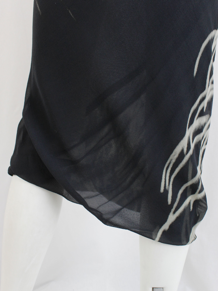 Rick Owens RELEASE black double layered silk skirt with