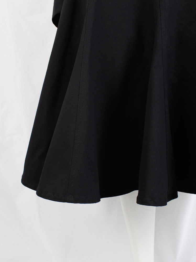 vintage Yohji Yamamoto black flared godet skirt with triangular inserts (6)