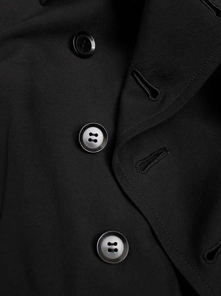 Y's Yohji Yamamoto black long double breasted coat — spring Y's Yohji Yamamoto black long double breasted coat — spring