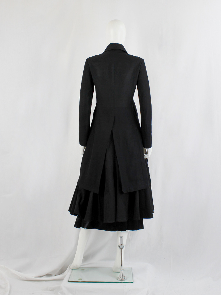 Y's Yohji Yamamoto black long double breasted coat — spring