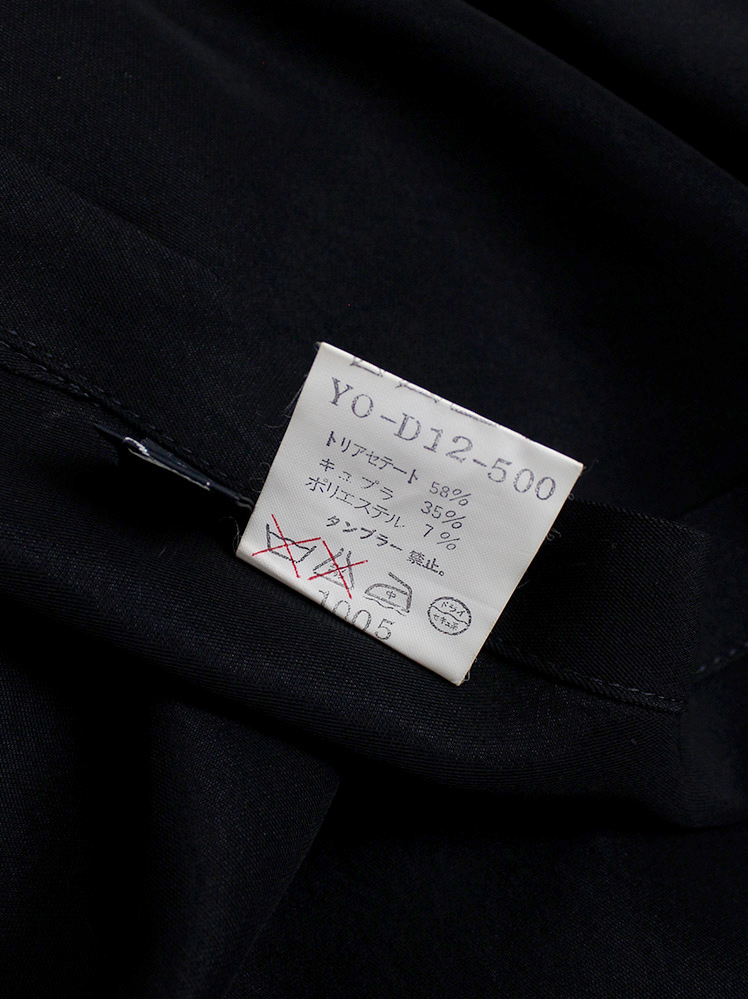 vintage Ys Yohji Yamamoto black one-shoulder dungaree dress with pencil skirt (21)