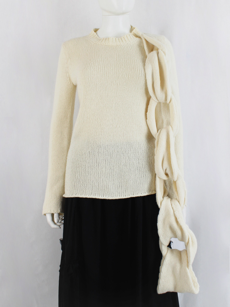 Comme des Garçons cream cable knit jumper with oversized