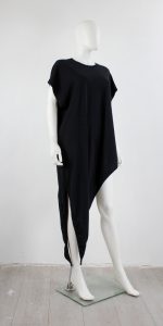 Maison Margiela MM6 black slanted t-shirt dress with leg or