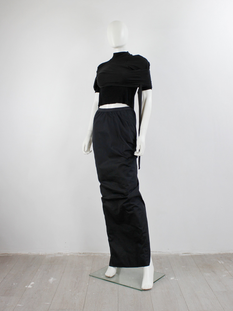 Rick Owens NASKA black maxi length pillar skirt with back