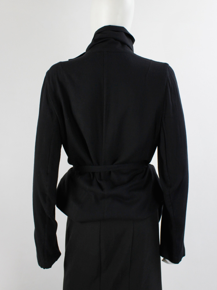Ann Demeulemeester black belted cardigan with different