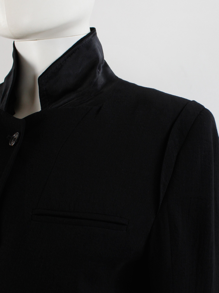 Ann Demeulemeester black blazer with high closing neckline Ann Demeulemeester black blazer with high closing neckline