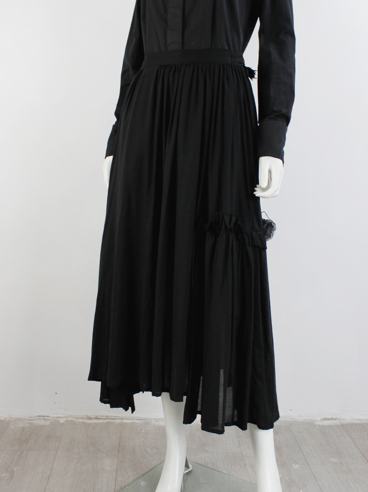 スカート B yohji yamamoto 17AW skirt B Yohji Yamamoto black long skirt with attached panels with