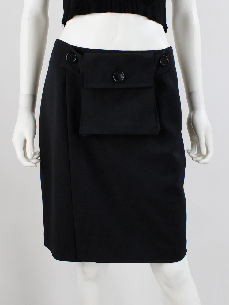 DIRK BIKKEMBERGS archive 変形スカート Dirk Bikkembergs black