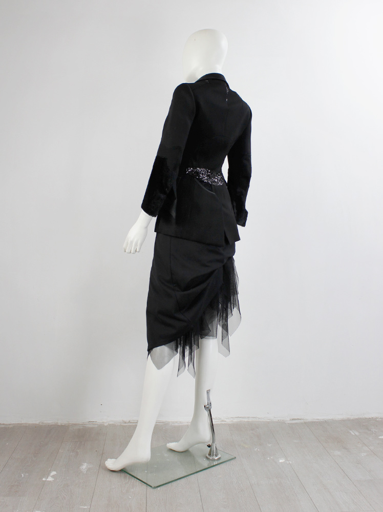 【使用品】BLACKDESIGN　日和 Junya Watanabe black deconstructed blazer with panelling and