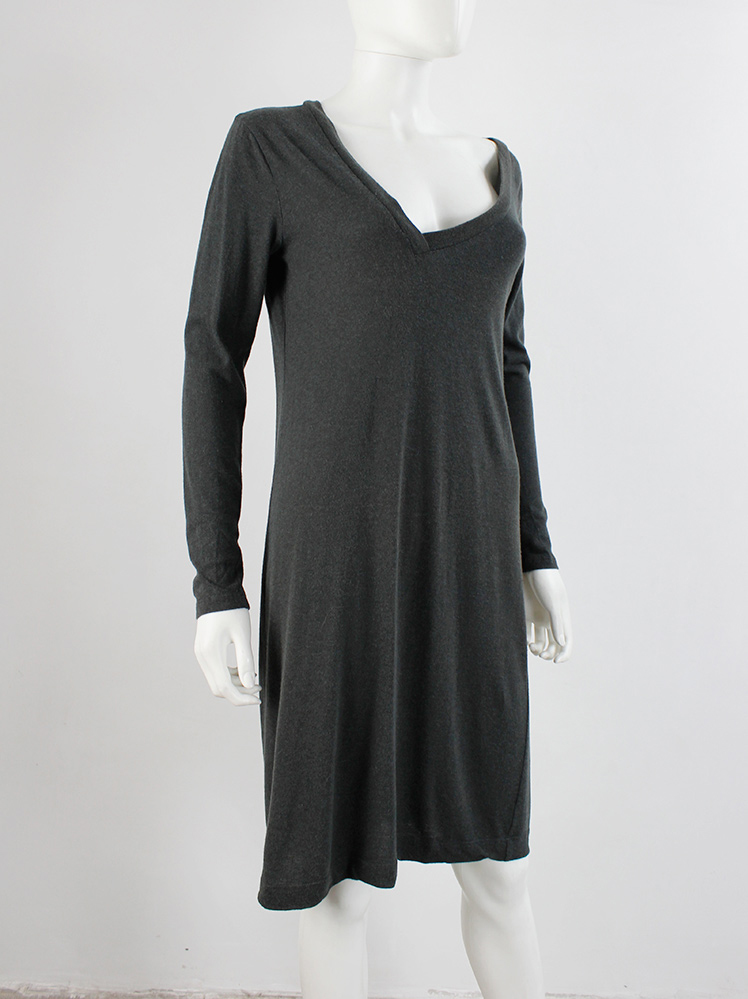Maison Martin Margiela grey jumper dress with sideways