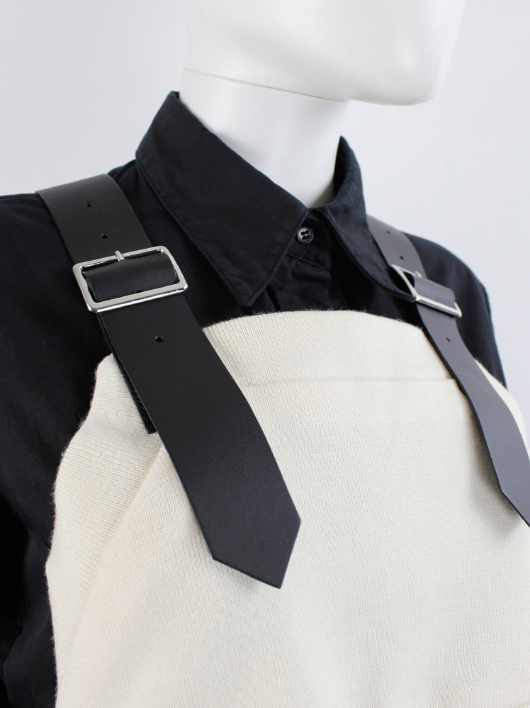 小物 noir kei ninomiya 23ss organdy harness Noir Kei Ninomiya Black Organdy Logo Harness Noir Kei Ninomiya