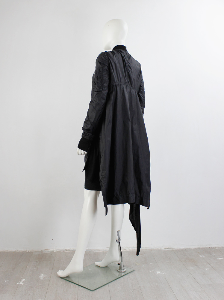 ジャケット・アウター Rick Owens DRKSHDW Long Bomber Jacket Denim Hooded Long Bomber in Black/Mauve – SVRN