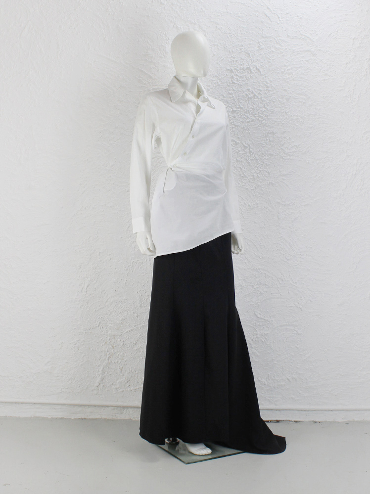 ANN DEMEULEMEESTER 長袖シャツ XS ホワイト ANN DEMEULEMEESTER Size XS White Sheer Cotton Long Sleeve