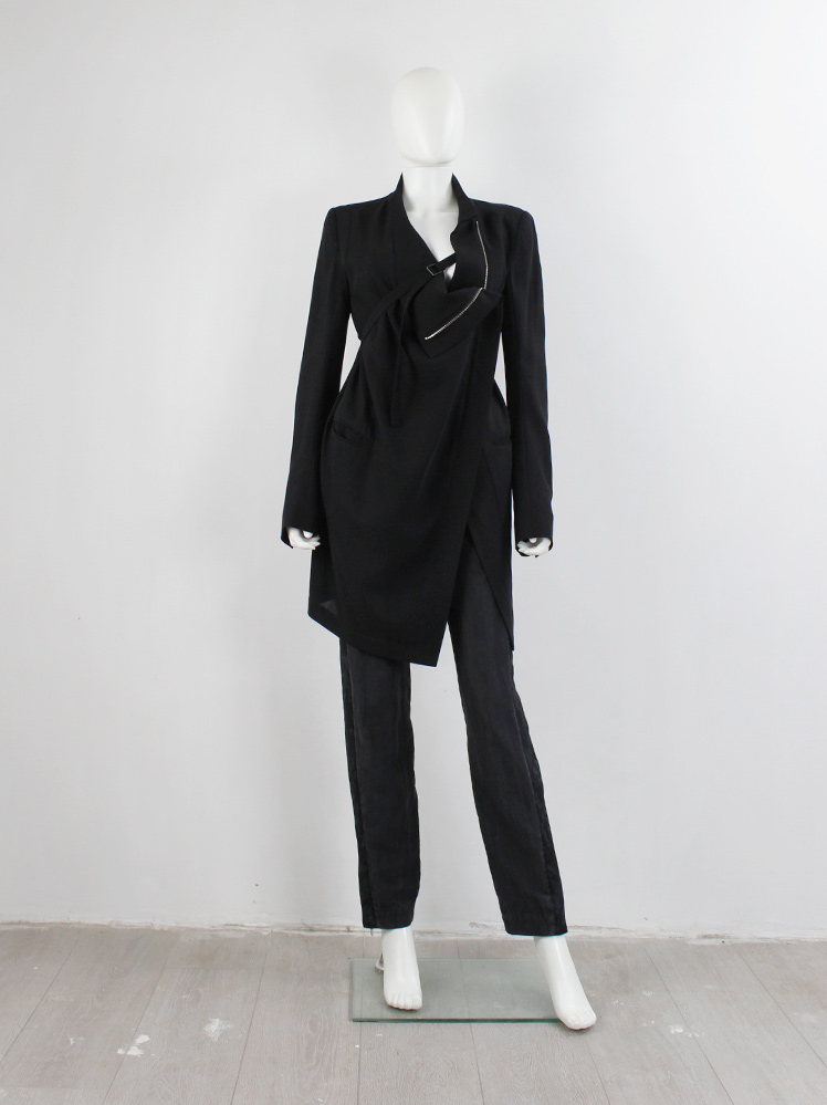 ANN DEMEULEMEESTER ブラックジャケット 36 Ann Demeulemeester black jacket with high standing neckline