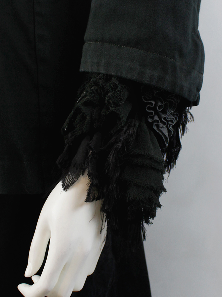 Comme des Garçons dark blue open blazer with multi-ruffled Comme des Garçons dark blue open blazer with multi-ruffled
