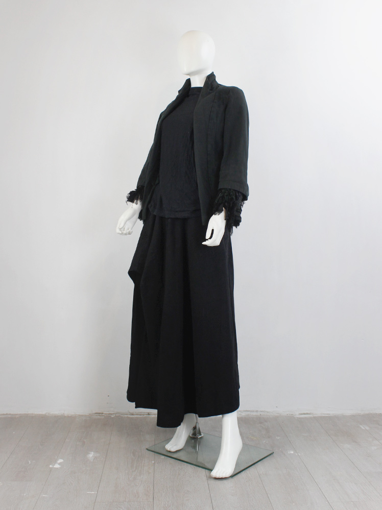 Comme des Garçons dark blue open blazer with multi-ruffled Comme des Garçons dark blue open blazer with multi-ruffled
