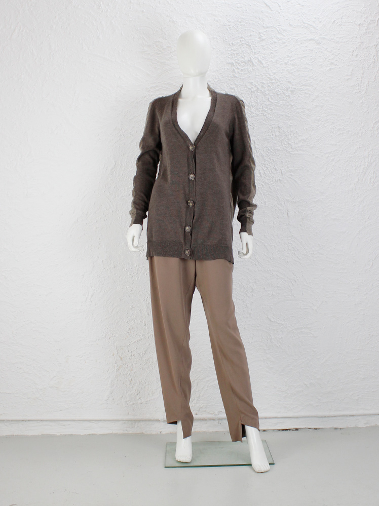 Maison Martin Margiela brown cardigan with larger beige back and