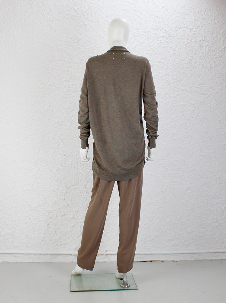 Maison Martin Margiela brown cardigan with larger beige back and