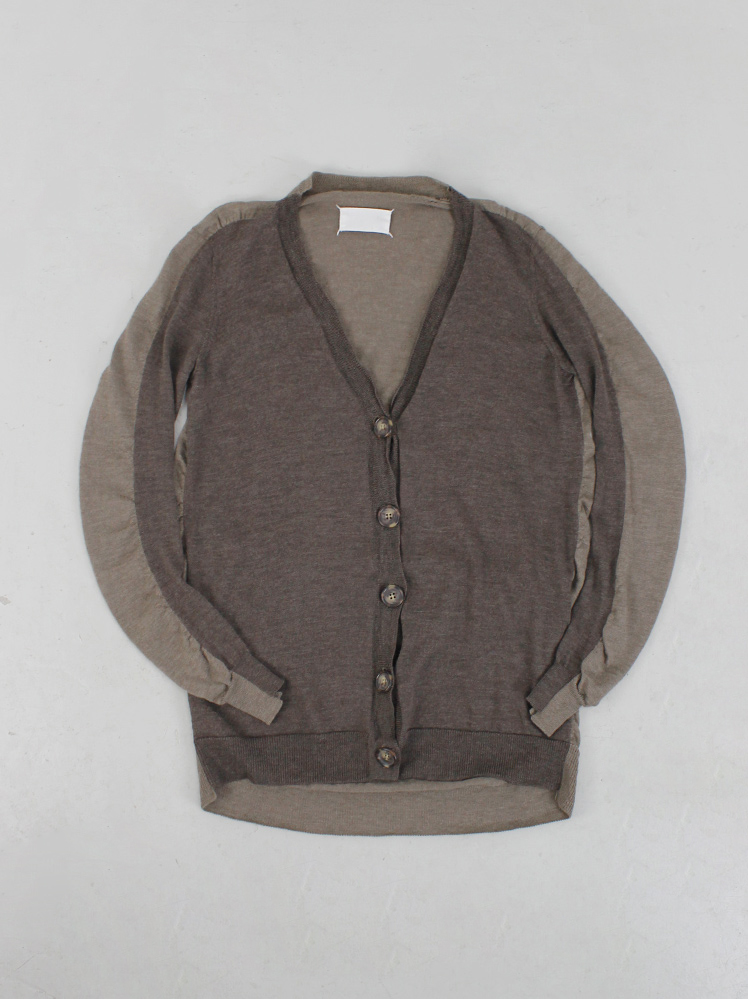 Maison Martin Margiela brown cardigan with larger beige back