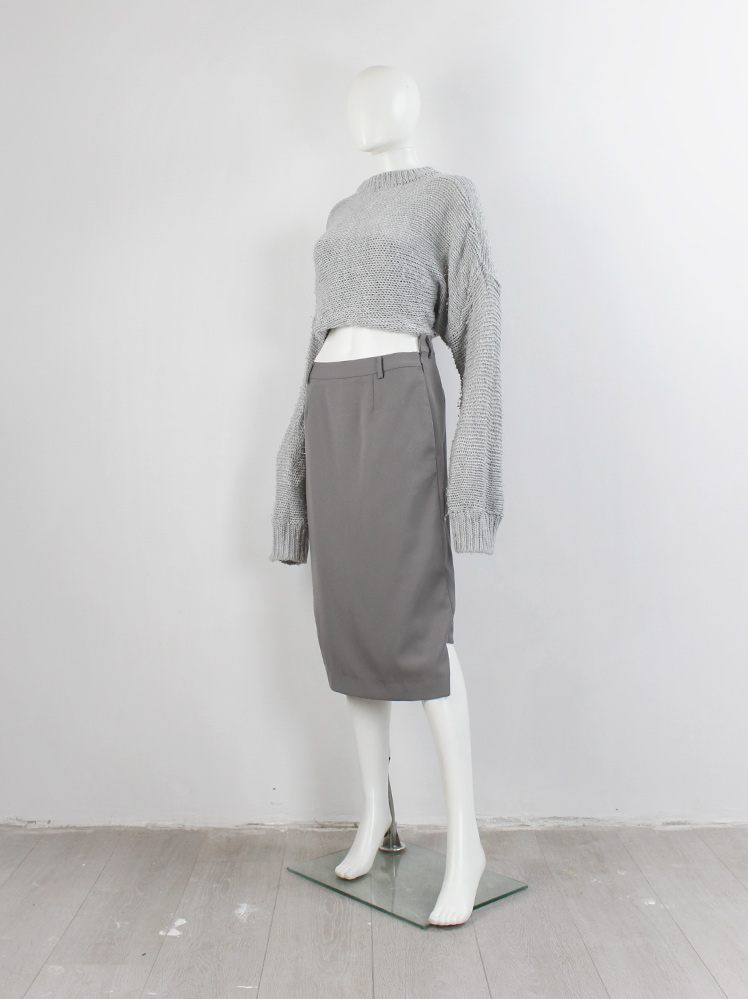 Maison Margiela | Back Slit Midi スカート Maison Martin Margiela grey midi-skirt with displaced front