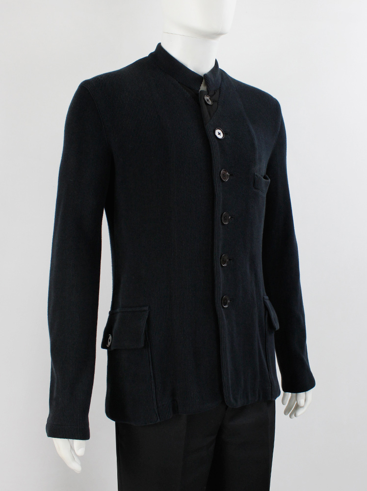 Yohji Yamamoto pour Homme dark navy jacket or cardigan with 