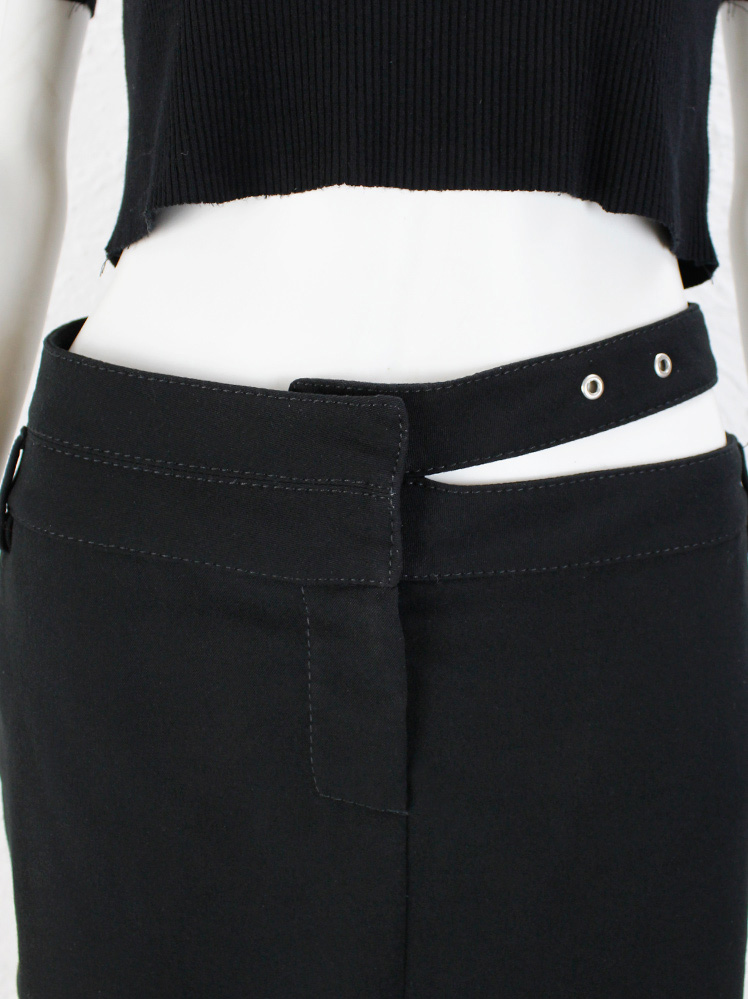 DIRK BIKKEMBERGS スカート　archive Dirk Bikkembergs black short skirt with semi-detached