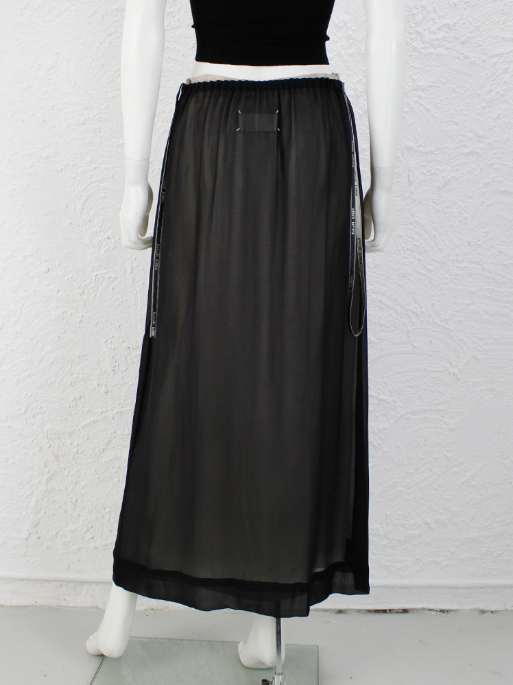 Maison Martin Margiela black sheer skirt with beige lining skirt