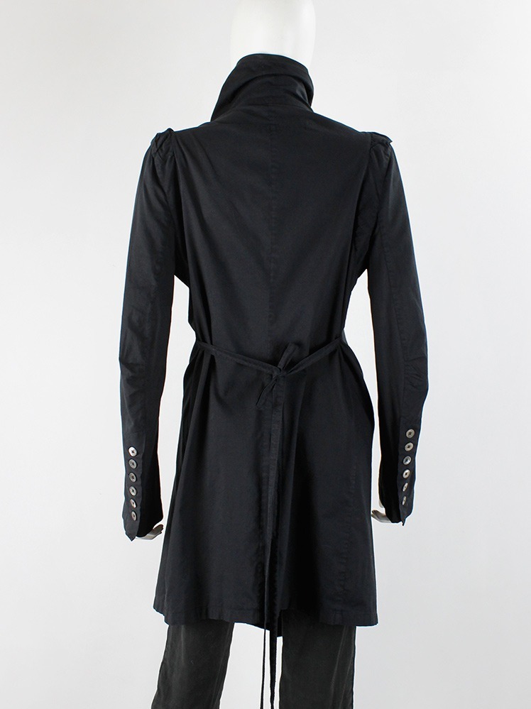 vintage Ann Demeulemeester black long transformable shirt with 4 button rows fall 2009 (13)
