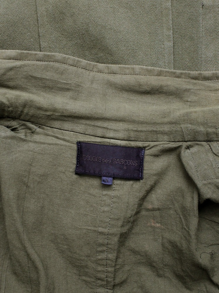 vintage Comme des Garcons khaki open blazer with multi-ruffled sleeves spring 2000 (4)